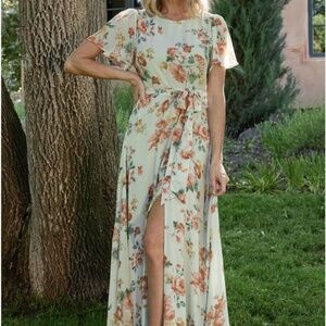 Baltic Born Naomi Short Sleeve Maxi Dress | Sage Floral Size S